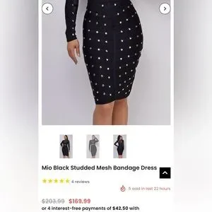 knee length dresses for ladies Studded V-Neck Bandage Dress Xs